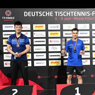 Siegerehrung für die Herren der Tischtennis-Finals
