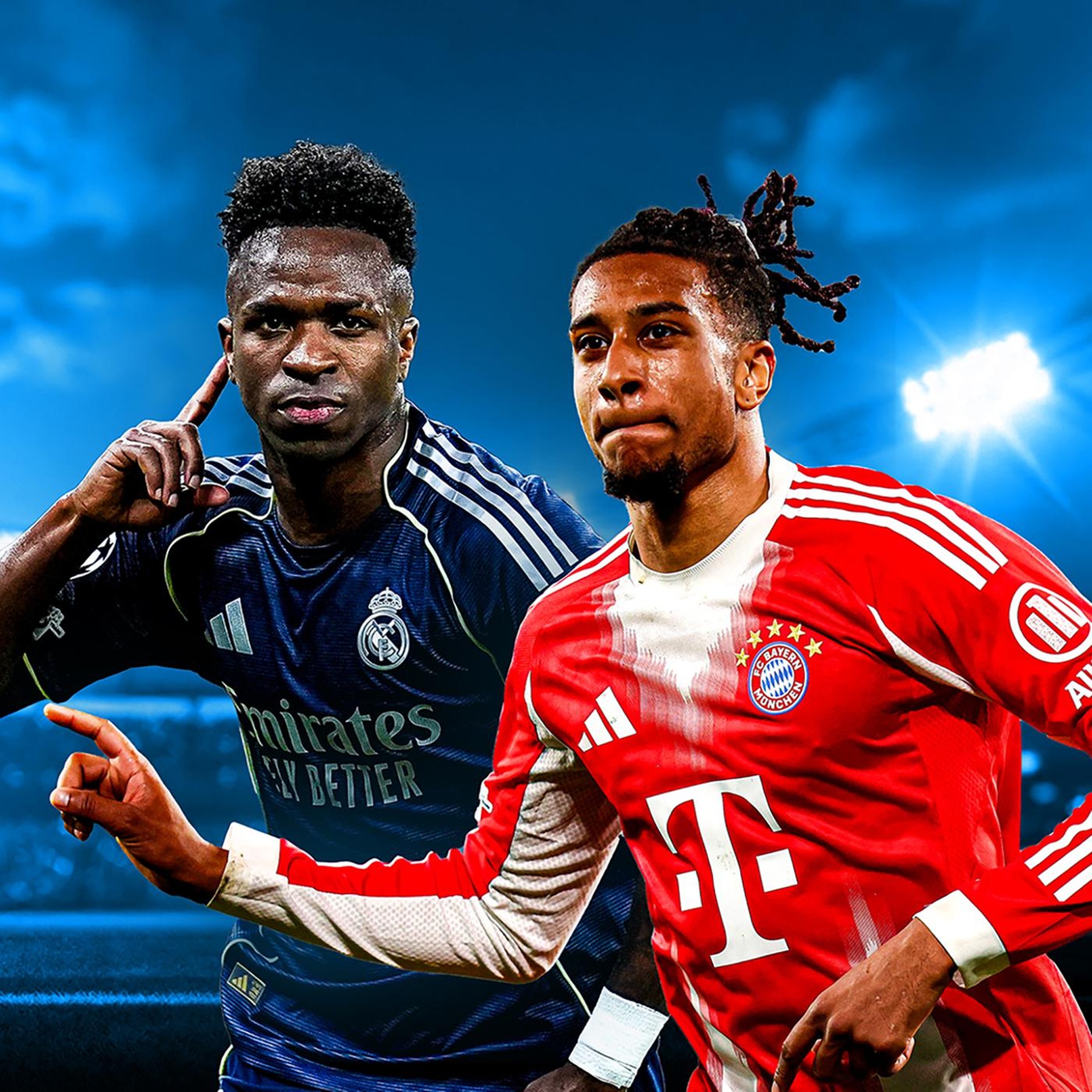 Real Madrid - FC Bayern mit Vinicius Junior und Michael Olise