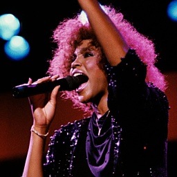 Whitney Houston bei einem Auftritt 1986