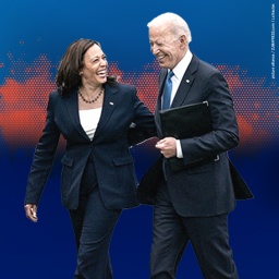Joe Biden und Kamala Harris im Rosengarten des Weißen Hauses 