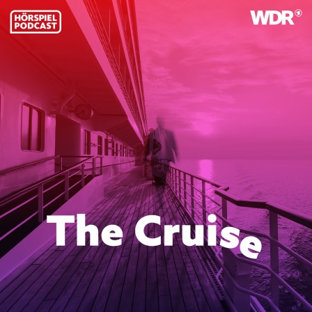 Illustration zum Hörspiel-Podcast The Cruise: Es ist verschwommen eine menschliche Gestalt auf einem Schiffdeck zu sehen.