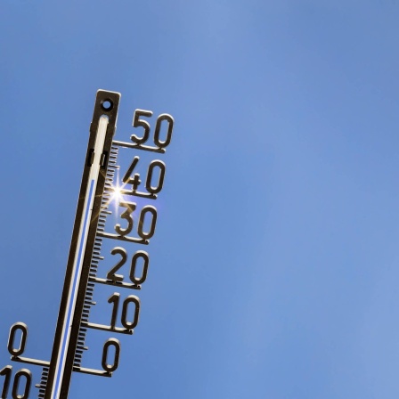 Thermometer zeigt Sommerhitze an