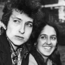 Der Folkrocksänger Bob Dylan und seine Kollegin Joan Baez 1965 in London