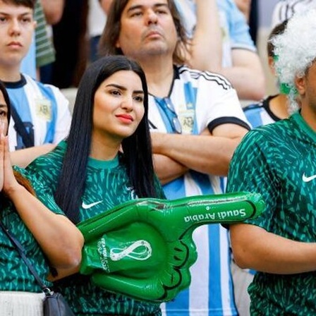 Fans von Saudi-Arabien während des Spiels der FIFA World Cup Qatar 2022