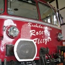 Ein alter roter Schienenbus