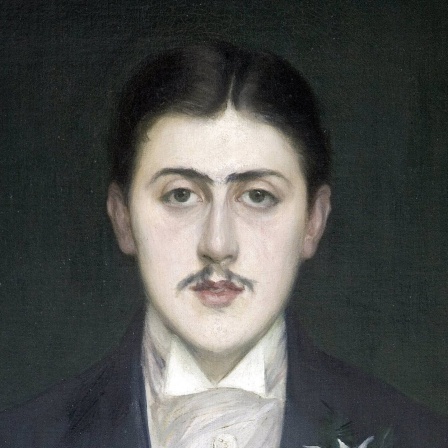 Gemälde mit Portrait von Marcel Proust