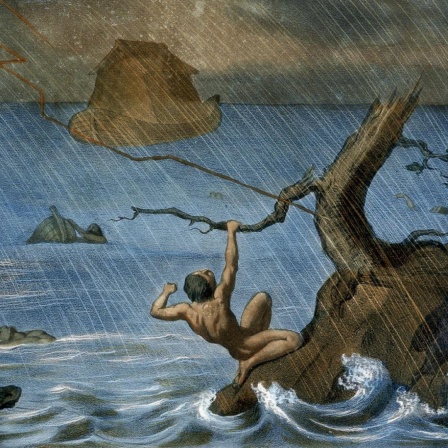Sintflut mit Arche Noah