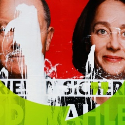 Beschmiertes Plakat im Europawahlkampf 2024 | Bild: dpa/HR/BR