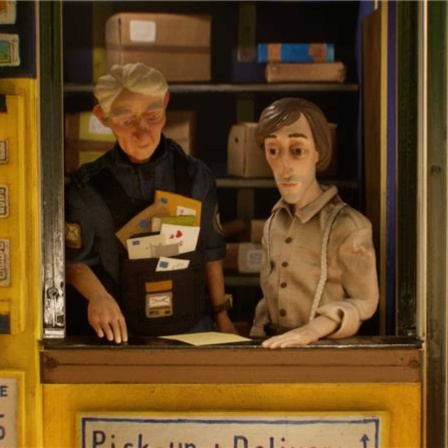 Knetfiguren in einer Poststation des Videospiels "Harold Halibut" von den Slow Bros