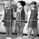 Modelle präsentieren Miniröcke aus der Kollektion "Sommer 1966" anlässlich der Münchner Modewoche, 24. März 1966.