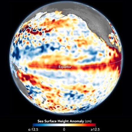 Effekt von El Nino auf den Pazifik (Bild: COPERNICUSxSENTINEL/NASA)