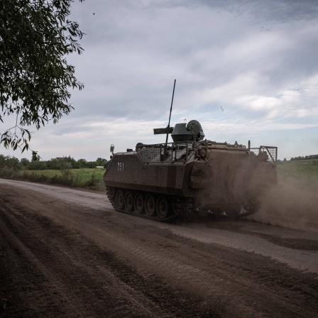 Gepanzertes Fahrzeug der Ukraine Ende Juli an der südlichen Flanke von Bachmut