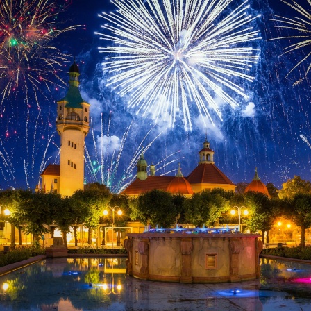 ein Feuerwerk in Polen