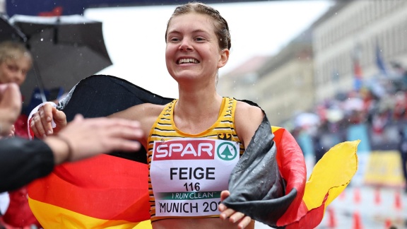 Sportschau - 20-km-gehen: Der Zieleinlauf Zu Bronze Von Saskia Feige