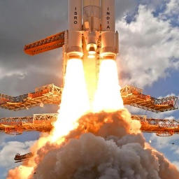 Das indische Raumschiff «Chandrayaan-3», was in Sanskrit "Mondfahrzeug" bedeutet, hebt ab. 