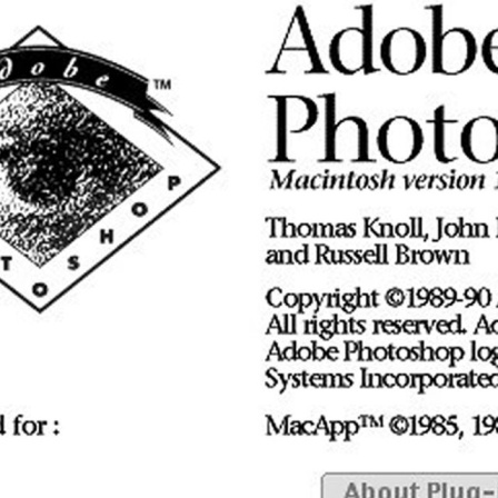 Startfenster von Photoshop 1.0 aus dem Jahre 1990 (Screenshot)