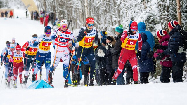 Die Langlauf-Staffel der Frauen in Lillehammer