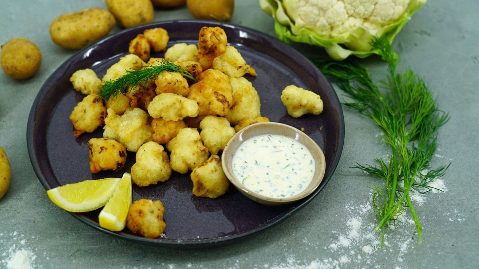 Rezept Blumenkohl-Popcorn mit Dip