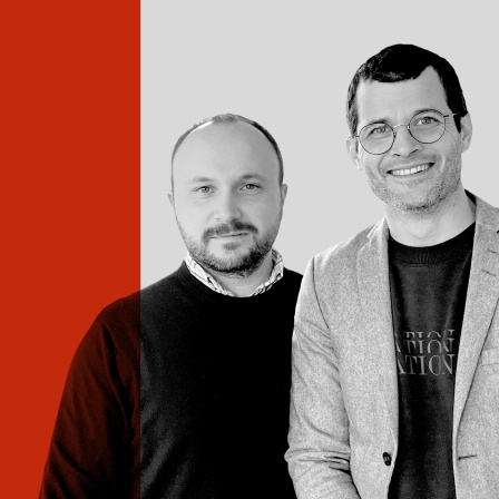 Porträt der ARD Radiofeature Journalisten Marcus Engert und Benedikt Strunz