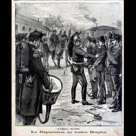 Die Erniedrigung des Verräters Alfred DREYFUS 1859 1935 Illustration von Ch CRESPIN für Le Petit Parisien