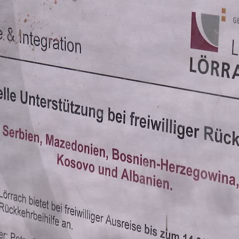 Plakat im Kreis Lörrach: Finanzielle Unterstützung bei freiwilliger Rückkehr