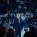 Nanterre bei Paris, 2.4.2022: Emmanuel Macron beim Wahlkampf (Bild: picture alliance / abaca)
