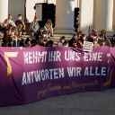 Demonstration gegen Frauenmorde auf dem Karlsplatz in Wien, 2021. 