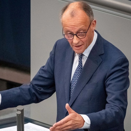 Regierungserklärung von Bundeskanzler Friedrich Merz (CDU) am 14. Mai 2025 im Deutschen Bundestag.
