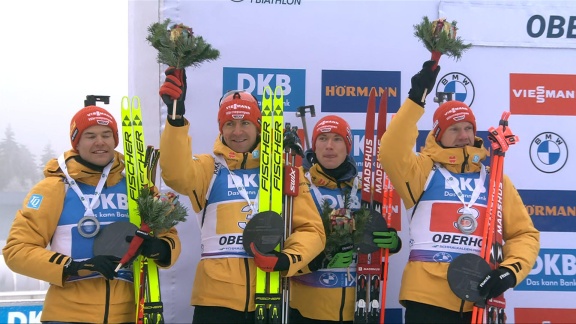 Sportschau Wintersport - Die Biathlon-staffel Der Männer In Oberhof - Die Siegerehrung