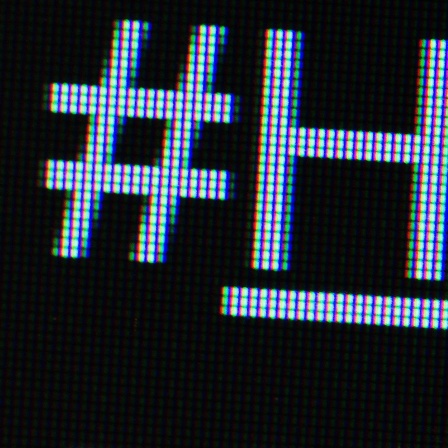 Der Hashtag «#Hass» ist auf einem Bildschirm zu sehen