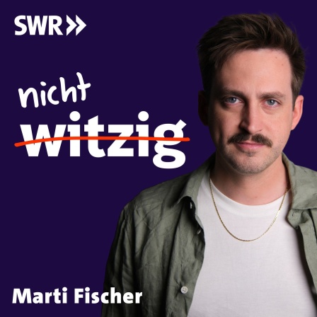 nicht witzig - Humor ist, wenn die anderen lachen. Video-Podcast. Zu sehen ist das Logo des Deep Talk Podcasts nicht witzig und der Gast der Sendung Marti Fischer