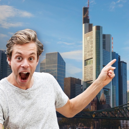 Checker Tobi vor einem Wolkenkratzer/ Hochhaus | Bild: Megaherz GmbH/ Montage BR