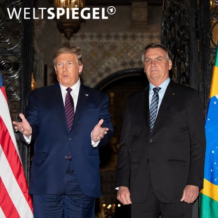 Donald Trump bei Treffen mit Jair Bolsonaro in Trumps Mar-a-Lago-Anwesen (2020)