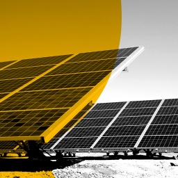 Das Beitragsbild ARD Radiofeature "Wüstenstrom aus Afrika" zeigt eine Solaranlage.