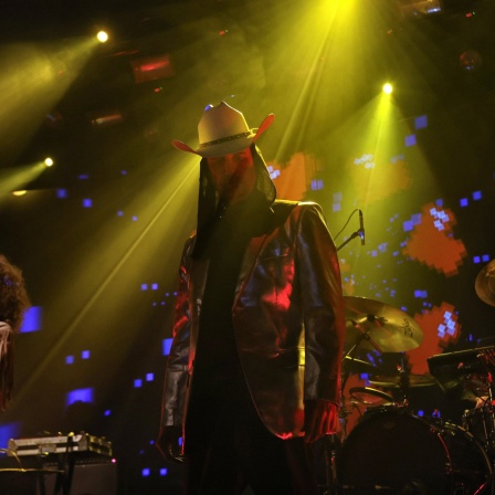 Die slowenische Band Laibach bei einem Konzert in Zagreb