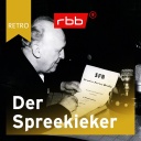 Alfred Braun mit Manuskript am Mikrofon / rbb Retro Spreekieker