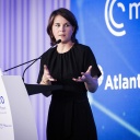 Bundesaussenministerin Annalena Baerbock beim NATO Public Forum Ende Juni 2022 in Madrid zum Thema "Steigende Temperaturen, Steigende Spannungen: Klimawandel und Allianzsicherheit".