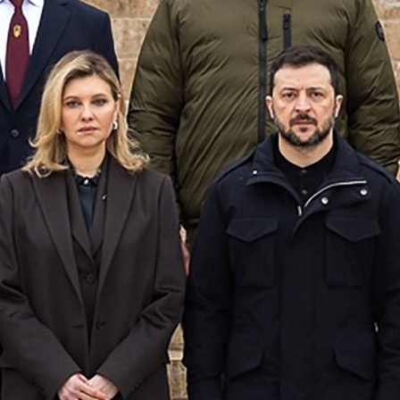 Wolodymyr Selenskyj und seine Frau Olena Zelenska während des offiziellen Besuchs in der Türkei am 18.2.2025