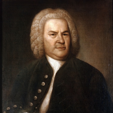 Der Komponist Johann Sebastian Bach in einem gemalten Portrait