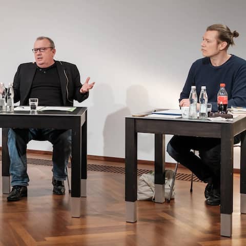 Literaturhaus Stuttgart 2022: Anja Brockert, Christian Schärf und Nico Bleutge (v.l.n.r.)