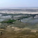 Überflutete Felder in Pakistan 