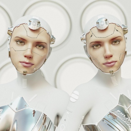 Zwei weibliche Cyborgs.