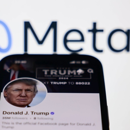 Fotomontage Meta und Donald Trump