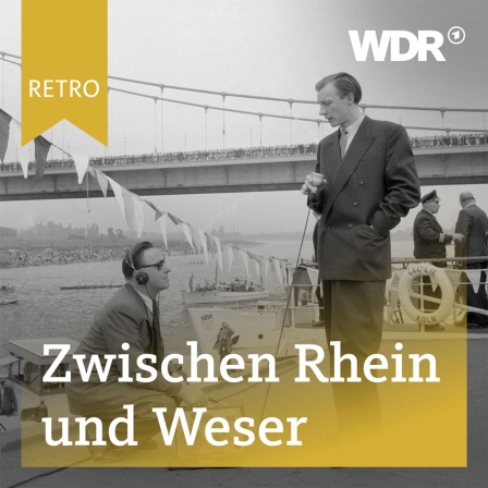 Rundfunkreporter in den 1950er Jahren im Einsatz für "Zwischen Rhein und Weser"