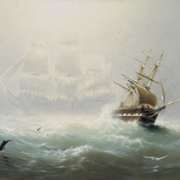 Gemälde von Charles Temple Dix (1838-1872) "The Flying Dutchman"