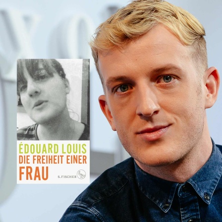 Buchcover und Porträt: Édouard Louis "Die Freiheit meiner Mutter" foto: picture alliance/Jan Haas/Verlag S. Fischer