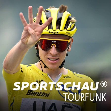 Pogacar überquert die Ziellinie der 19. Etappe der Tour de France