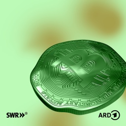 Grafik mit schmelzenden Bitcoins auf grünem Hintergrund