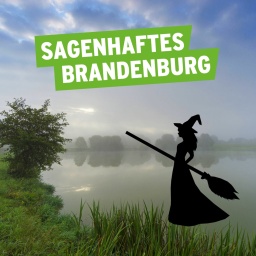 Sagenhaftes Brandenburg: Landschaft mit See im Nebel, Silhouette einer Hexe, Foto: imago images / blickwinkel; Antenne Brandenburg