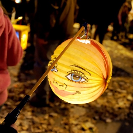 Kinder ziehen beim Sankt-Martins-Umzug 2011 mit Laternen durch die Straßen